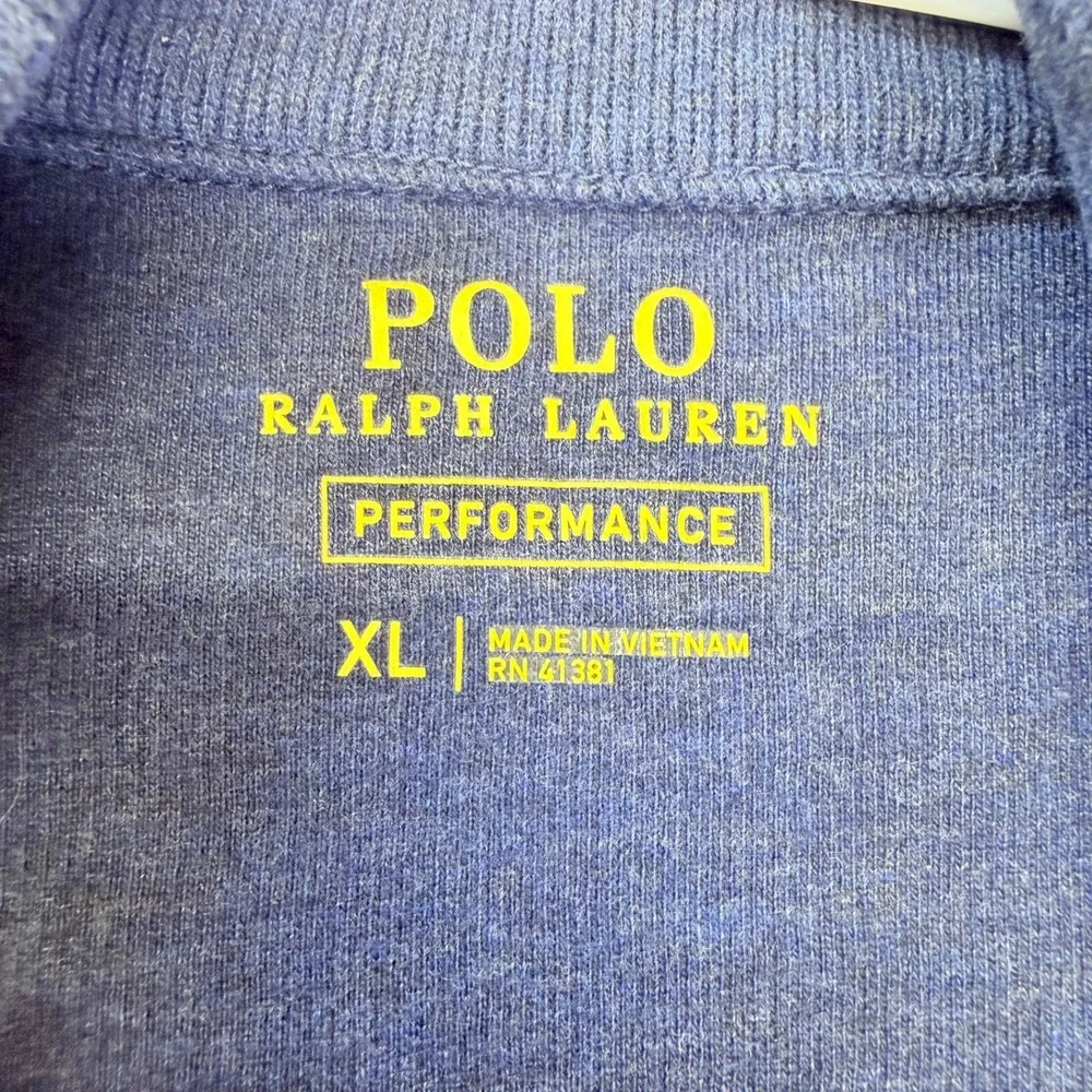 Polo Ralph Lauren Sweatshirt Mens XL Blue Full Zip Performance Mock Neck Jacket